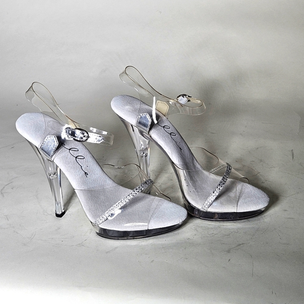 Ellie clear Ellie Shoes 521-JEWEL-W - Clear in Sexy 5 inch heel sandals. Size 7